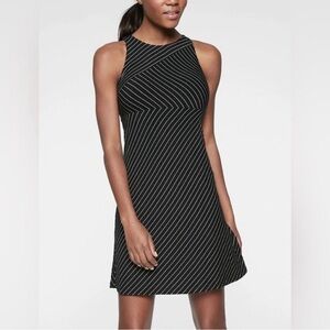 Athleta Black and White Stripe Santorini High Neck Dress - Size L